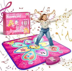 Bästsäljande dansmatta för barn - 7 spellägen, 10 utmaningsnivåer, 10 inbyggda låtar och LED-lampor, Dansmatta med musik och LED-ljus