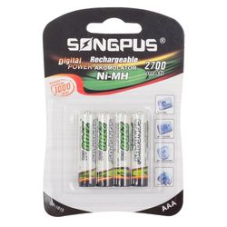 4-Pak Genopladelige AAA-batterier - 2700 mAh