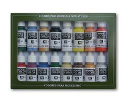 Vallejo 70.140, 17 ml, Svart, Blå, Brun, Hudfarget, Gull, Grønn, Oransje, Lilla, Rød, Sølv, Hvit, Gult, Matte, Flaske