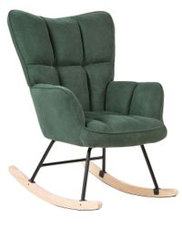 Gyngestol Mørkegrønn Polyester Stoff Tre Moderne design Soverom Stue Lenestol Innredning