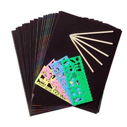 Rainbow Scratch Art Paper med verktøy - 50 papirer