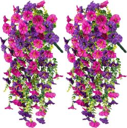 Lollanda 4-pack Konstgjorda Morgonfru Hängväxter, Murgröna Girlang, Konstgjorda Hängblommor - 76cm Dekor