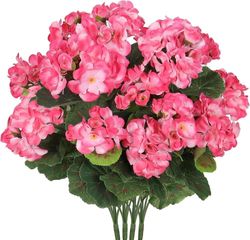 OBOSOE 1/6/12/24-Pack Konstgjorda Pelargonier, UV-tåliga Falska Blommor Utomhus Växter Dekor