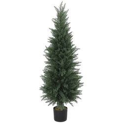 Kunstig cypres 120 cm med potte, UV-bestandig til hjem/kontor/balkon