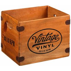 Skivback i trä för LP-skivor / Vintage