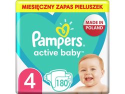 Pampers Active Baby 4 bleier, 9-14 kg, 180 stk.
