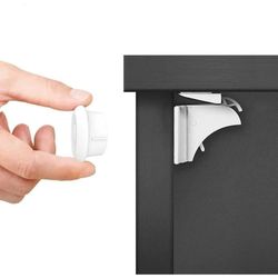 4-Pak - Magnetisk Barnesikring for Skap og Dører – Lås