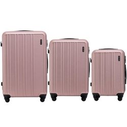 WINGS HARRIER 3-pack resväskor S/M/L – komplett ABS+ set med kodlås, roterande hjul och innerfack