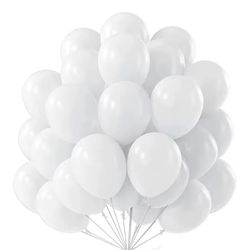 25-Pack hvite ballonger 10" 25 cm