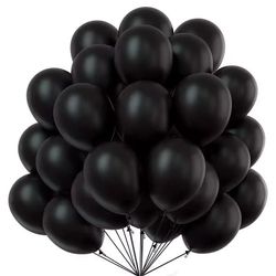 25-pack svarte ballonger 10" 25 cm