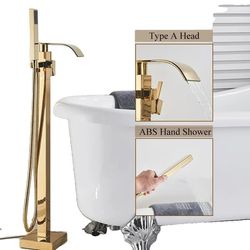 Badekar Bruser Mixer Vandhane, Enkelt Håndtag Kontrol, Moderne Lakeret Finish,Golden A