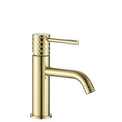 Håndvaskarmatur Lungo Diamond Low Guld REA 12x4x18,5cm