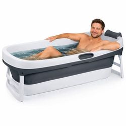 HelloBath® foldbart badekar - XL James (Basic) - Antracit - 148cm - Sammenklappeligt badekar - Hoftebadekar til voksne