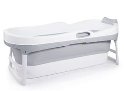 HelloBath® sammenleggbart badekar - XL James (Basic) - Grå - 148 cm - Sammenleggbart badekar - Hipt badekar for voksne
