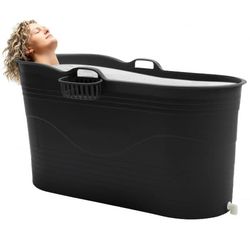 HelloBath® Bath Bucket XL 122 cm – Sammenklappelig Badebalje til Voksne & Børn – Med Afløbsslange & Tilbehør