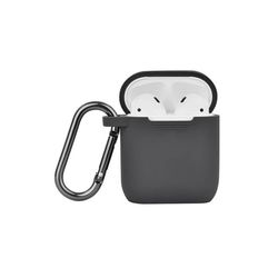 North Airpods Skyddsväska Silicone Karbinhängare Mörkgrå