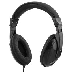 DELTACO hodetelefoner med volumkontroll, 2,5 m kabel, svart (HL-51)