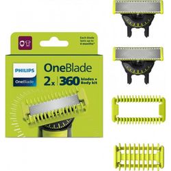 Philips OneBlade QP624/50 360 udskiftningsblade, 2 stk. og kropssæt