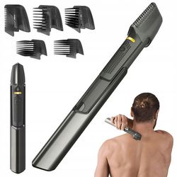 5-i-1 trimmer för skägg, hår och kropp – uppladdningsbar precisionsklippare med LED, 4 kammar och USB-laddning