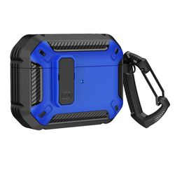 Robust Blått Fodral för Airpods 4 med Karbinhake