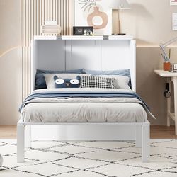 90 x 200 cm sammenklappelig træseng - med lamelbund - hvid