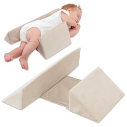 Baby kilepude positioneringspude børneside sovepude - babypude til fredelig søvn anti-roll pude til 0-12 måneder baby side sovepude