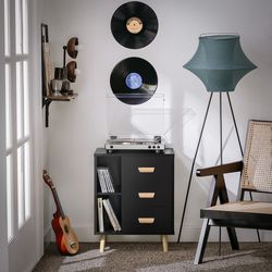 SoBuy Sengebord med 3 skuffe og 2 hylder Sofabord Sidebord FBT95