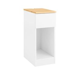 SoBuy Kapea yöpöytä 25x40x60cm – Käytännöllinen sivupöytä, laatikko ja hylly |Valkoinen FBT111-II-WN