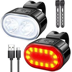 Sykkellykter Foran og Bak LED USB-oppladbare Vanntette