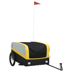 vidaXL Sykkelvogn svart og gul 45 kg jern