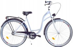 Dallas Bike 26 Tums Flickcykel - Vit ram, svarta hjul, tillbehör ingår