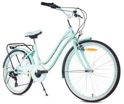 sun baby HEART BIKE Barncykel 24 tum - 7 växlar Shimano -pakethållare, stänkskärmar i metall, V-broms, kedjeskydd - Mint