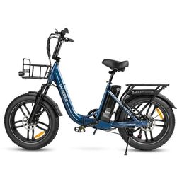Hopfällbar elcykel SAMEBIKE C05 Pro, Steg-through, Mörkblå
