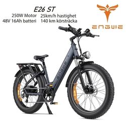 ENGWE E26 ST 25km/h Hastighet 140km Räckvidd, 250 Watt Motor 16AH Batteri, 26*4.0 Inch Bucket Däck Elcykel för vuxna