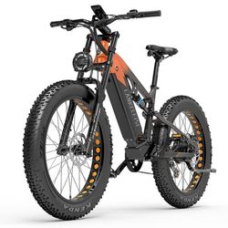 Lankeleisi RV800 Plus 750W offroad elcykel, Bafang-motor, 26*4 tums fettdäck, 20Ah Samsung-batteri, fullfjädrad elektrisk mountainbike