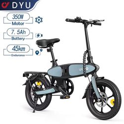 DYU C2 elcykel för vuxna, 350W motor, 48V7,5Ah batteri, räckvidd 45 km, 16 tums däck, fällbar, urban användning