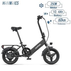 Elcykel - HillMiles Mile 1 250W Motor -36V 10.4AH Batteri-25Km/h Maxhastighet-60Km Räckvidd-Vikbar -Svart