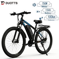 Elcykel DUOTTS C29 100 km räckvidd, 48V 15Ah batteri, 50km/h maxhastighet, svart
