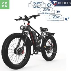 Elcykel | DUOTTS S26 | 20AH-batteri | 25 km/h toppfart | 1500W motor | 120 km räckvidd