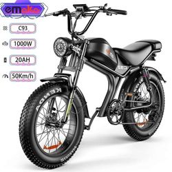 EMOKO C93 heldämpad elcykel, 1000W, 20AH, 50 km/h, el-mountainbike, svart