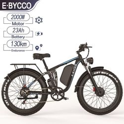 E-BYCCO EB7 Pro Elcykel 52V 23AH 3000W dubbelmotorig 26*4,0 tum tjock däck Elcykel terrängkörning hydraulisk broms Elcykel