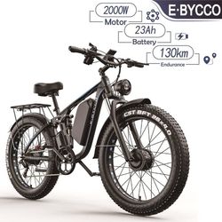 E-BYCCO EB7 Pro E-cykel 52V 23AH 2000W Dual Motor 26 * 4,0 tums fet däck elektrisk cykel terräng hydraulisk broms elektrisk cykel