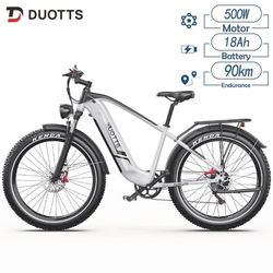 DUOTTS F26Lite elektrisk cykel, 25 km / h maxhastighet, 250W motor 48V18AH batteri, 26 * 4,0 tums däck elcykel - vit