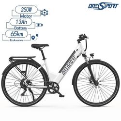 ONESPORT OT12 elcykel 27,5 tum däck 250W motor 36V13AH batteri 25 km/h maxhastighet elcykel - Vit