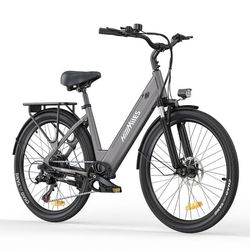 HillMiles MileCity 1 26'' elcykel lågt insteg, 250W motor, 36V13Ah batteri, 7 växlar, 25 km/h, upp till 100 km räckvidd, idealisk för stadspendling