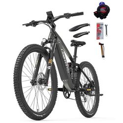 Lankeleisi RX600 Pro elcykel - Grå, batteri 48V 20Ah, däck 29*2.3, hydraulisk broms, 25 km/h, räckvidd på 120 km.