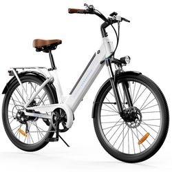 Den NYA iScooter Ucities 250W Mountain Bike 2026 använder ett 36V 13Ah-batteri och har en topphastighet på 35 km/h.