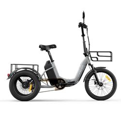 Cysum AG1 Pro fällbar 16" däck trehjulig elcykel, 48V 20AH batteri, Shimano hydraulisk skivbroms, lätt ram med bagagekorg