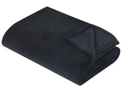 Pledd Svart Polyester 150 x 200 cm Mykt Moderne design Sengeteppe Dekorativt Tilbehør Tekstiler Soverom Stue