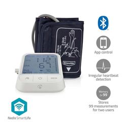 Nedis Smartlife Blodtrykksmåler | Væpne | Bluetooth® | LCD-Skjerm | 22 - 42 cm | Deteksjon av uregelmessig hjerteslag / Deteksjon for mansjettbruk / H